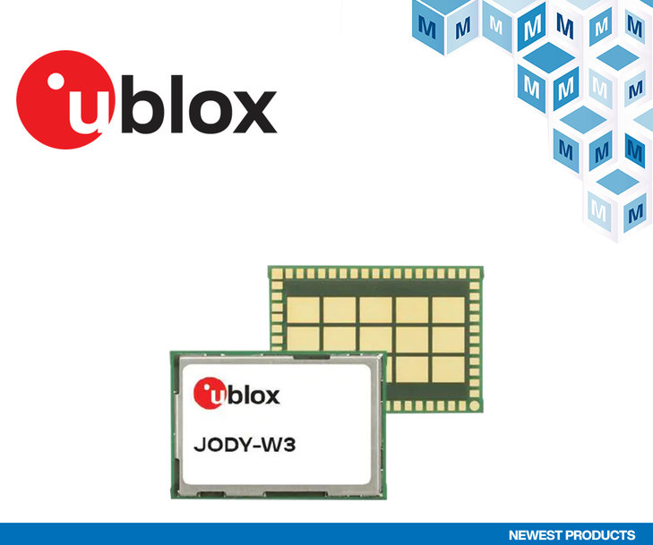 Les modules automobiles basés sur l'hôte JODY-W3 u-blox de Mouser étendent la communication multicanal à haut débit